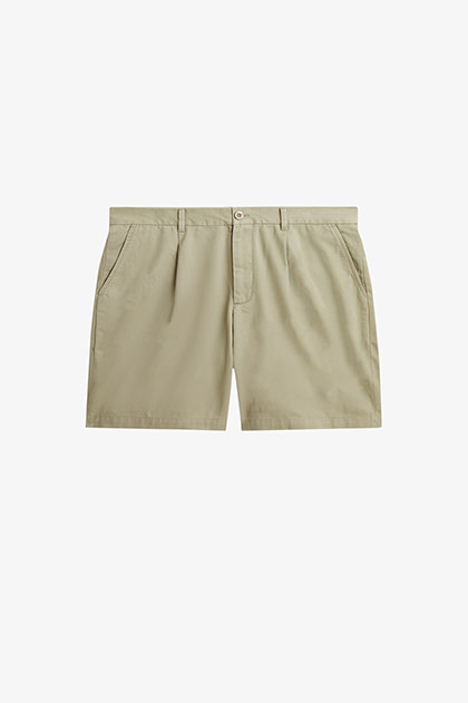 Long Pleated Shorts