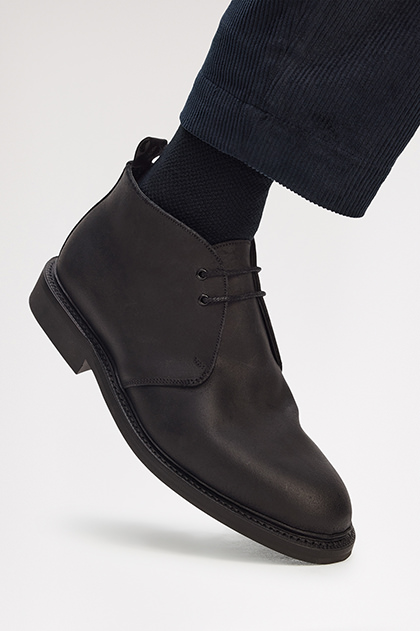 Sanders X Fred Perry Waxed Suede Chukka Boots