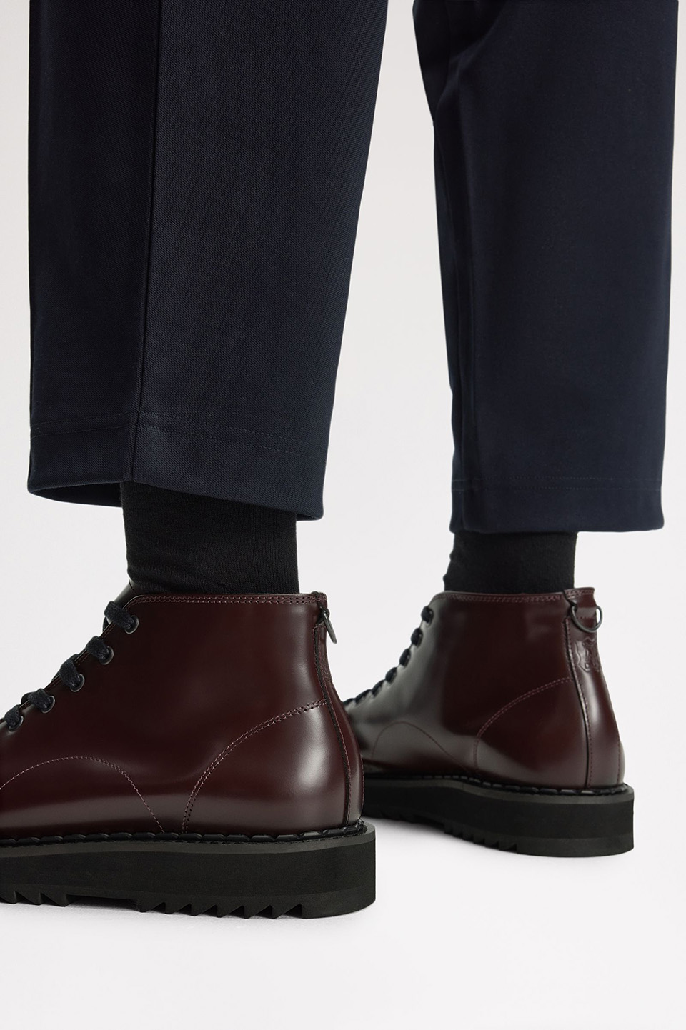 George Cox X Fred Perry Monkey Boot Leather 597:OXBLOOD 240