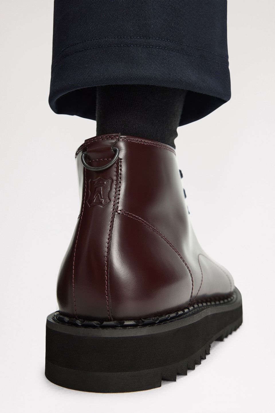 George Cox X Fred Perry Monkey Boot Leather 597:OXBLOOD 240
