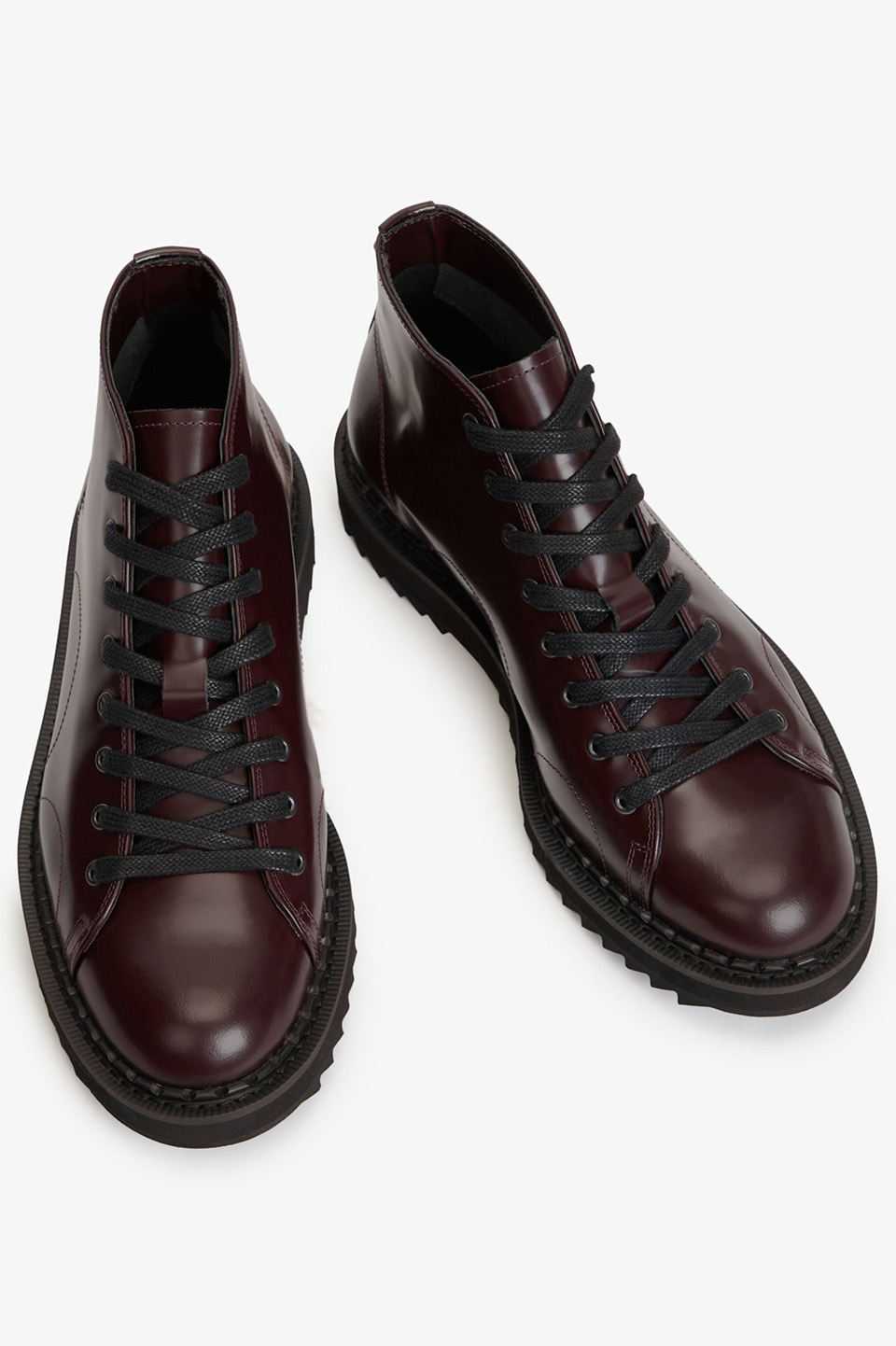 George Cox X Fred Perry Monkey Boot Leather 597:OXBLOOD 240
