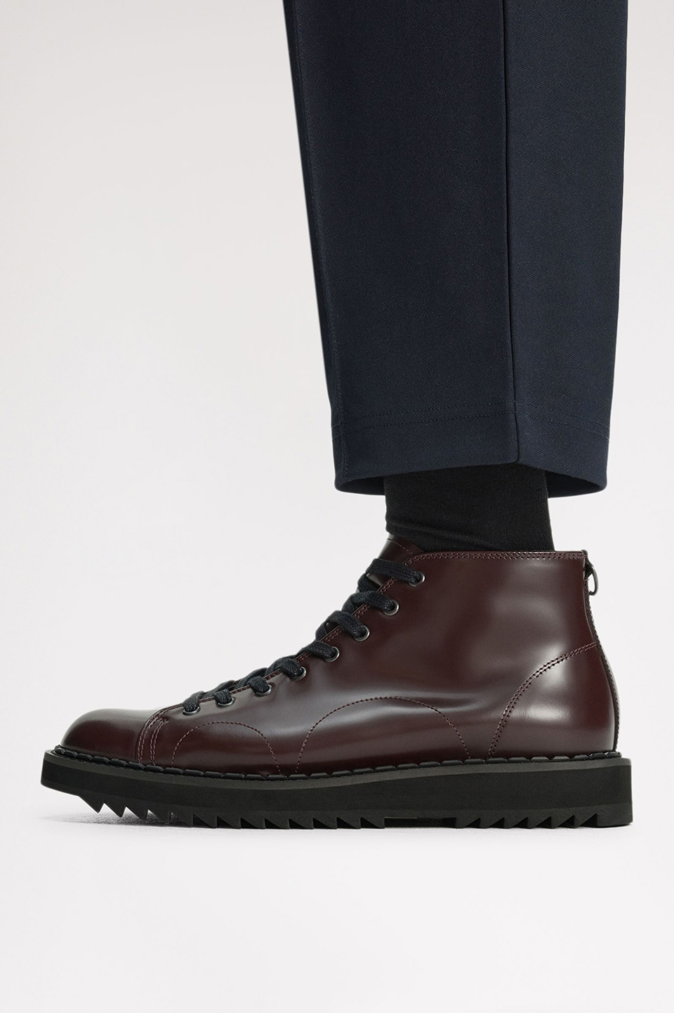 George Cox X Fred Perry Monkey Boot Leather 597:OXBLOOD 240