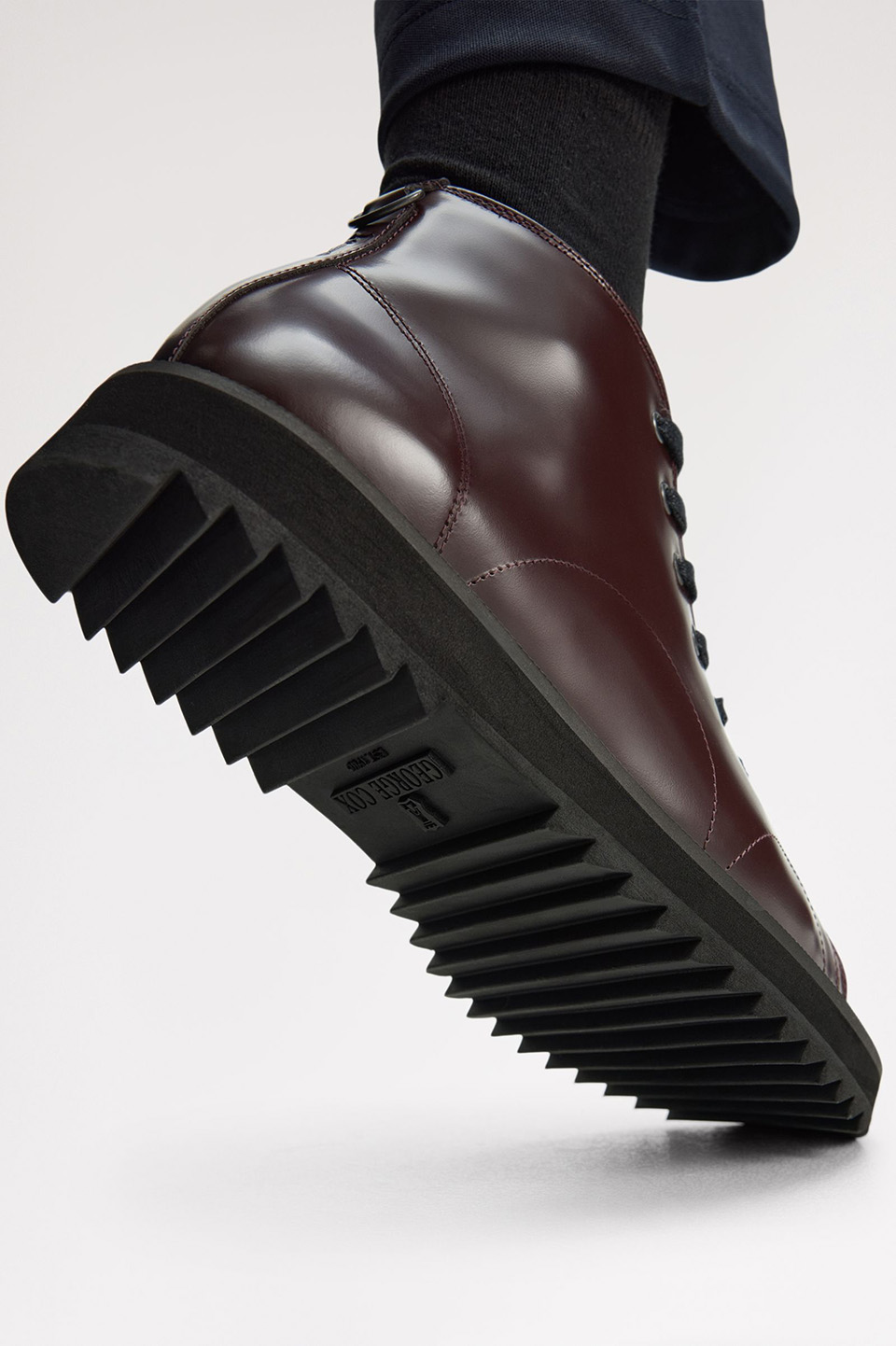 George Cox X Fred Perry Monkey Boot Leather 597:OXBLOOD 240