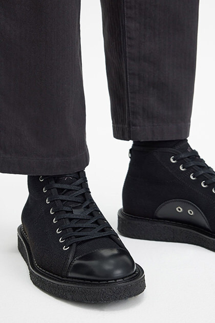 George Cox X Fred Perry Heavy Canvas Monkey Boots(260 102：BLACK