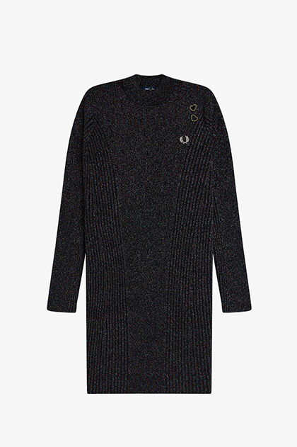 Amy Winehouse Metallic Ribbed Dress
