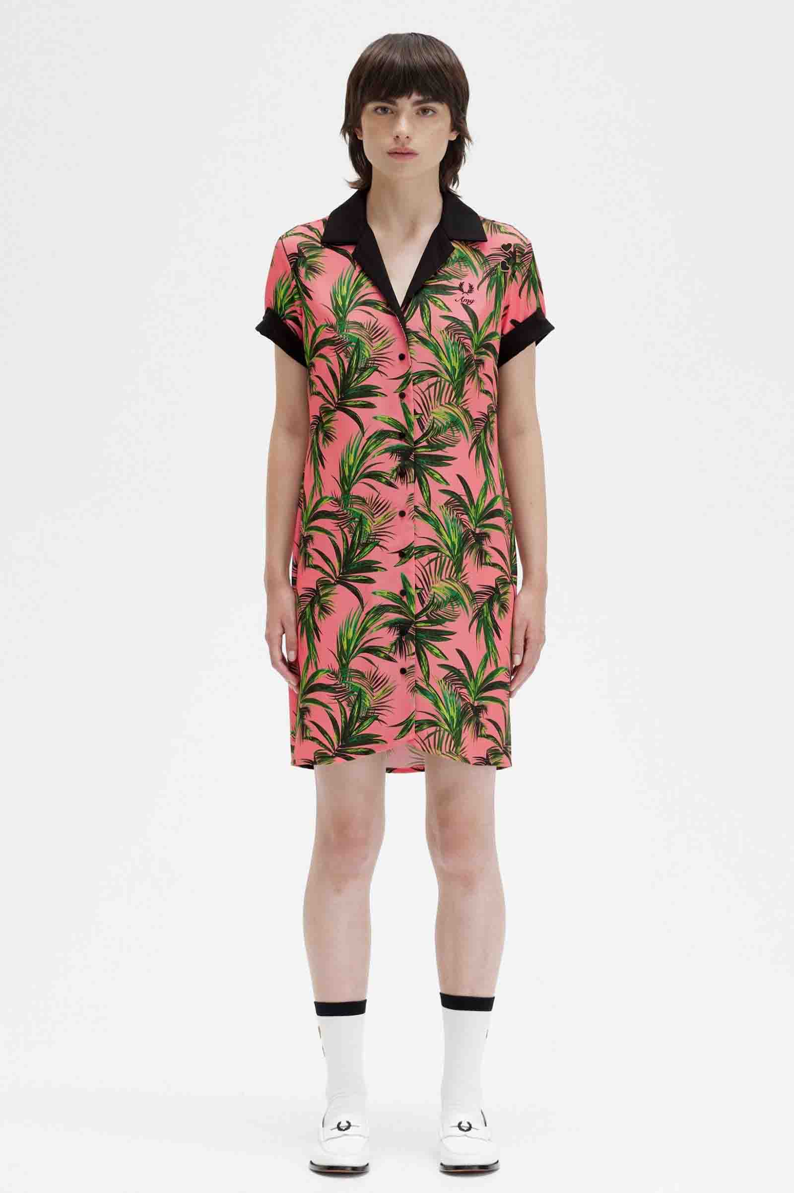 Amy Winehouse Palm Print Shirt Dress