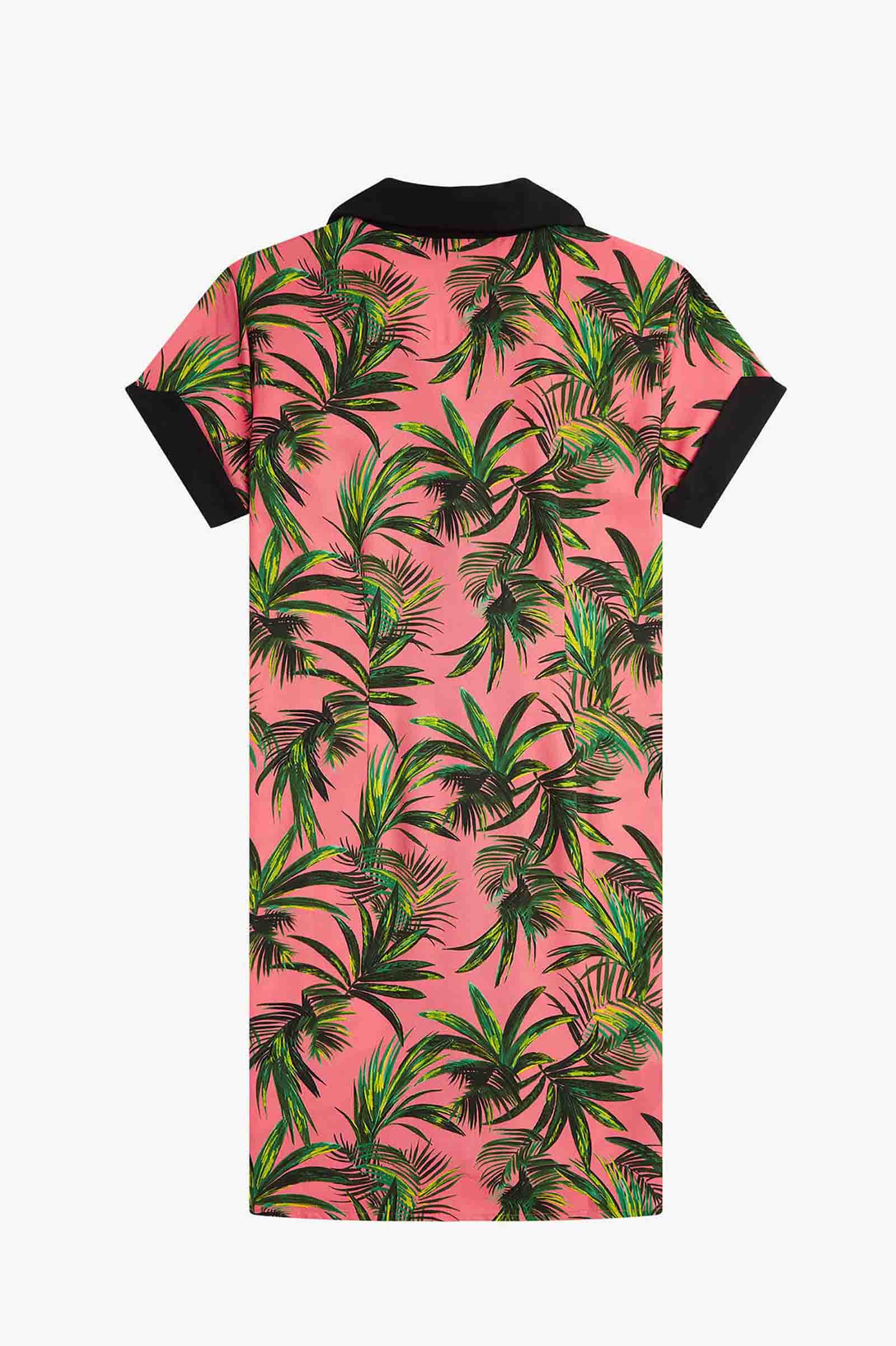 Amy Winehouse Palm Print Shirt Dress Q23:CORAL HEAT 10