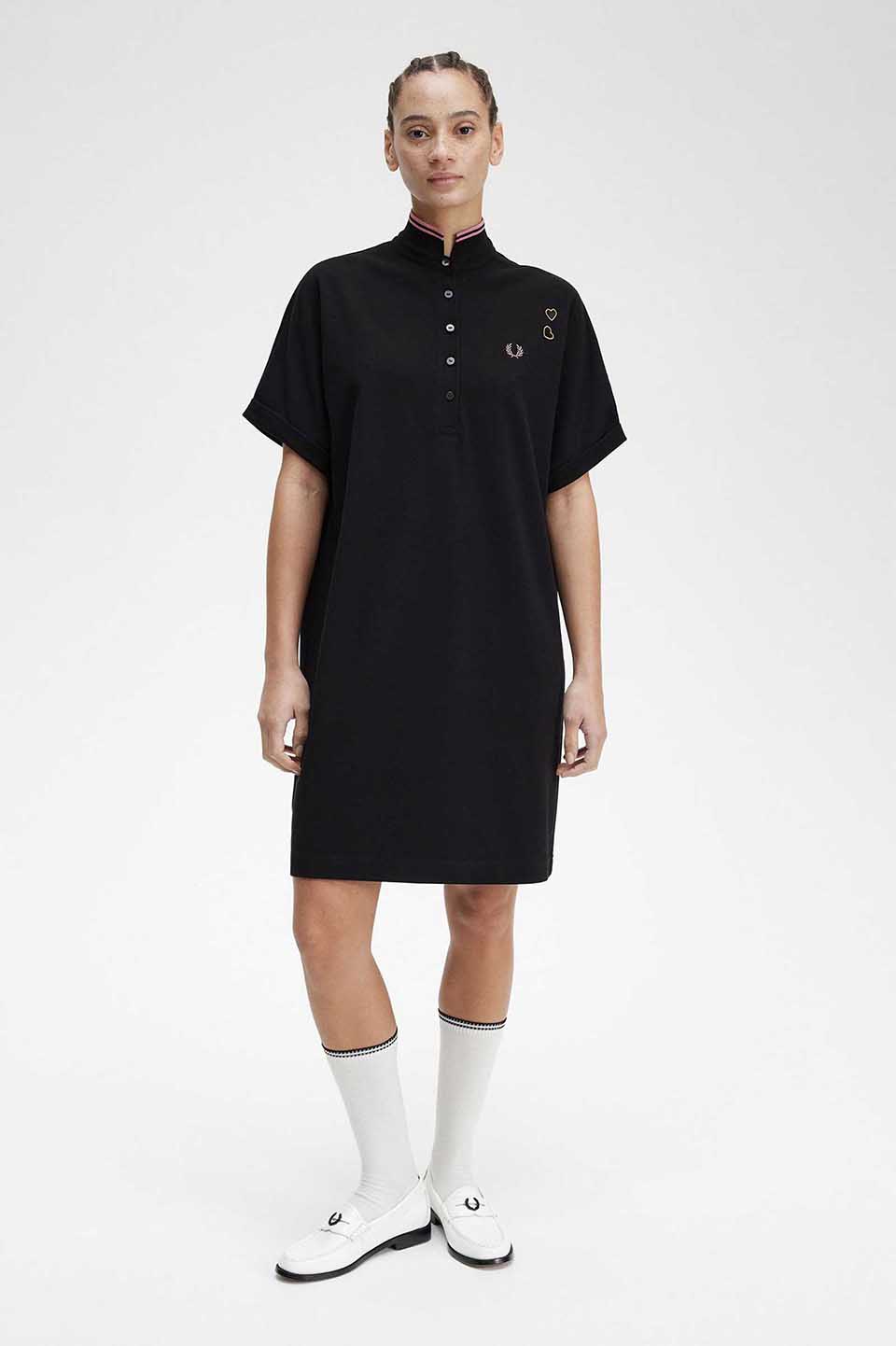Amy Winehouse Tipped Pique Dress(10 102：BLACK): | FRED PERRY 