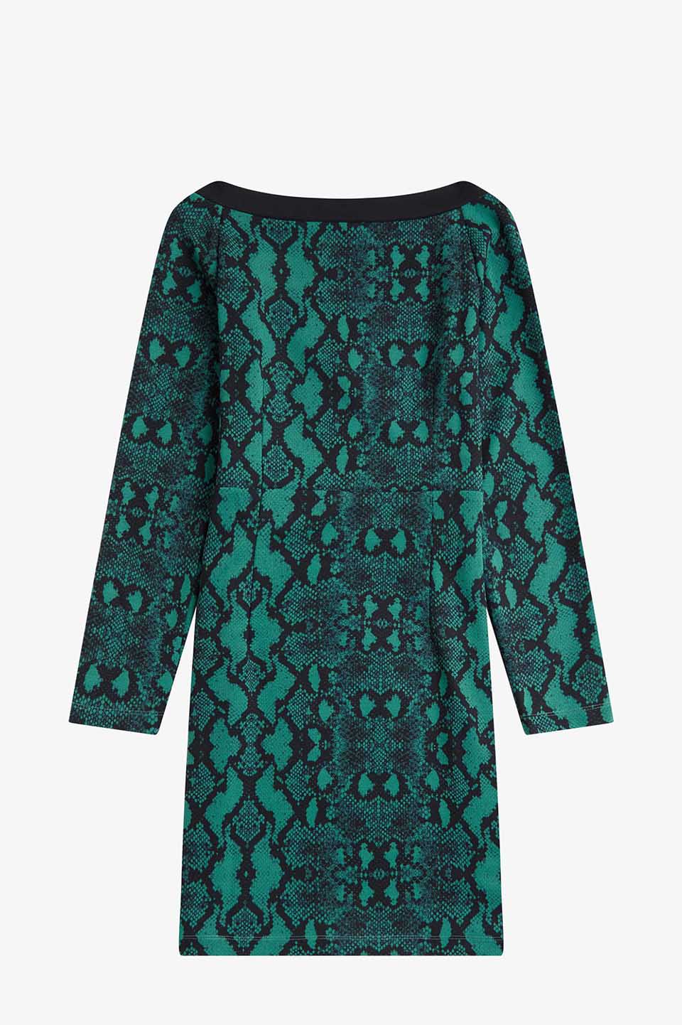 Amy Winehouse Off The Shoulder Snakeprt Dress R35:DEEP MINT 10