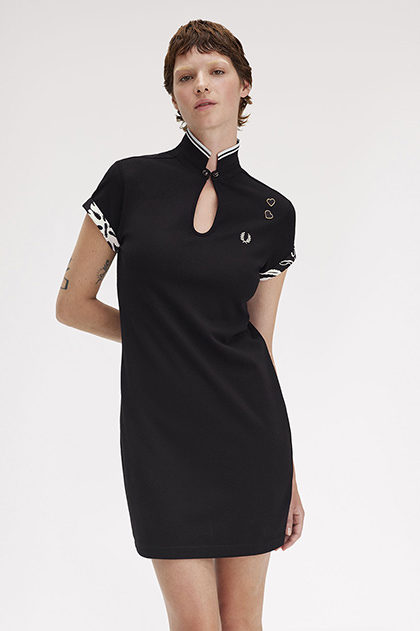 Amy Winehouse Printed Trim Pique Dress