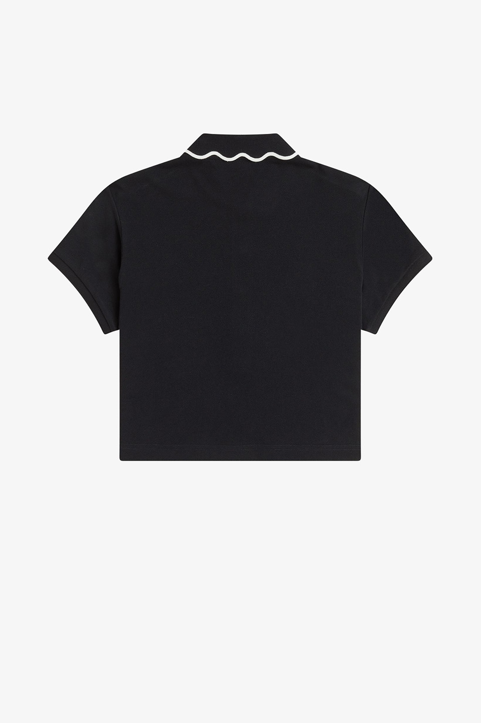Amy Winehouse Scalloped Trim Polo Shirt 102:BLACK 10