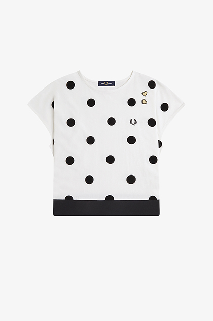 Amy Winehouse Flocked Polka Dot Top