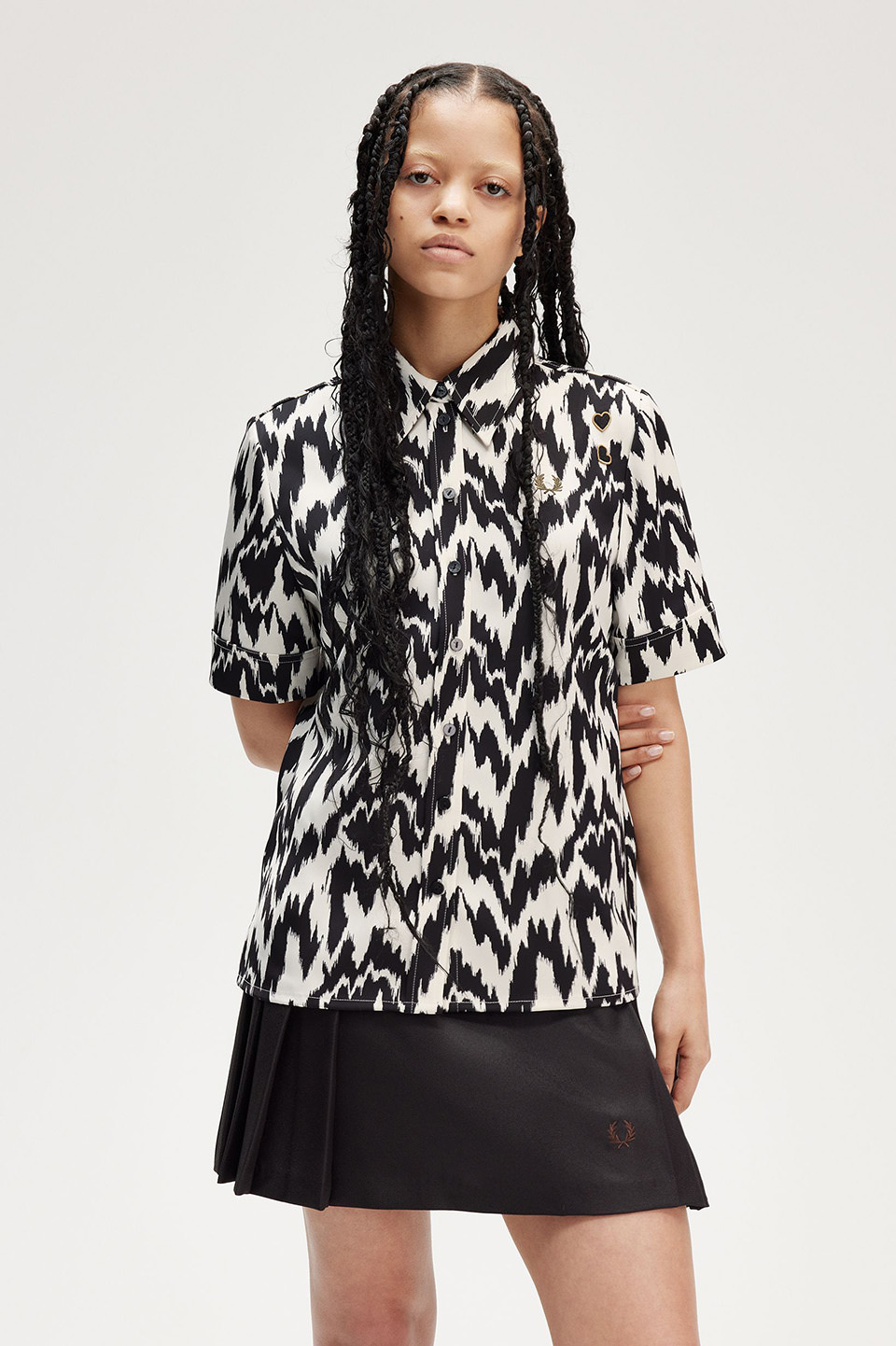 Amy Winehouse Animal Print Satin Shirt(10 560：ECRU): | FRED