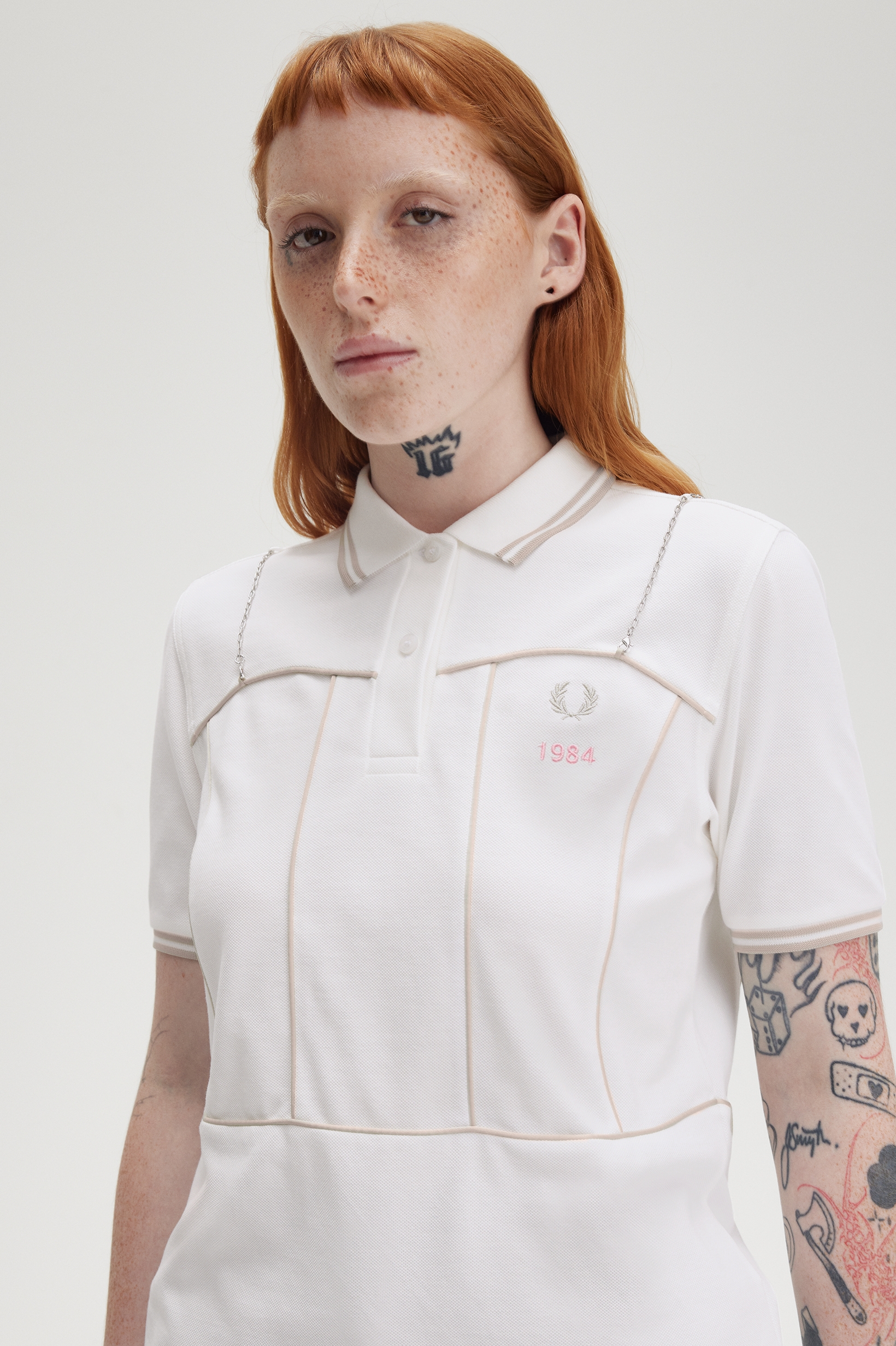 Ray Beams Bustier Fred Perry Shirt(10 129：SNOW WHITE