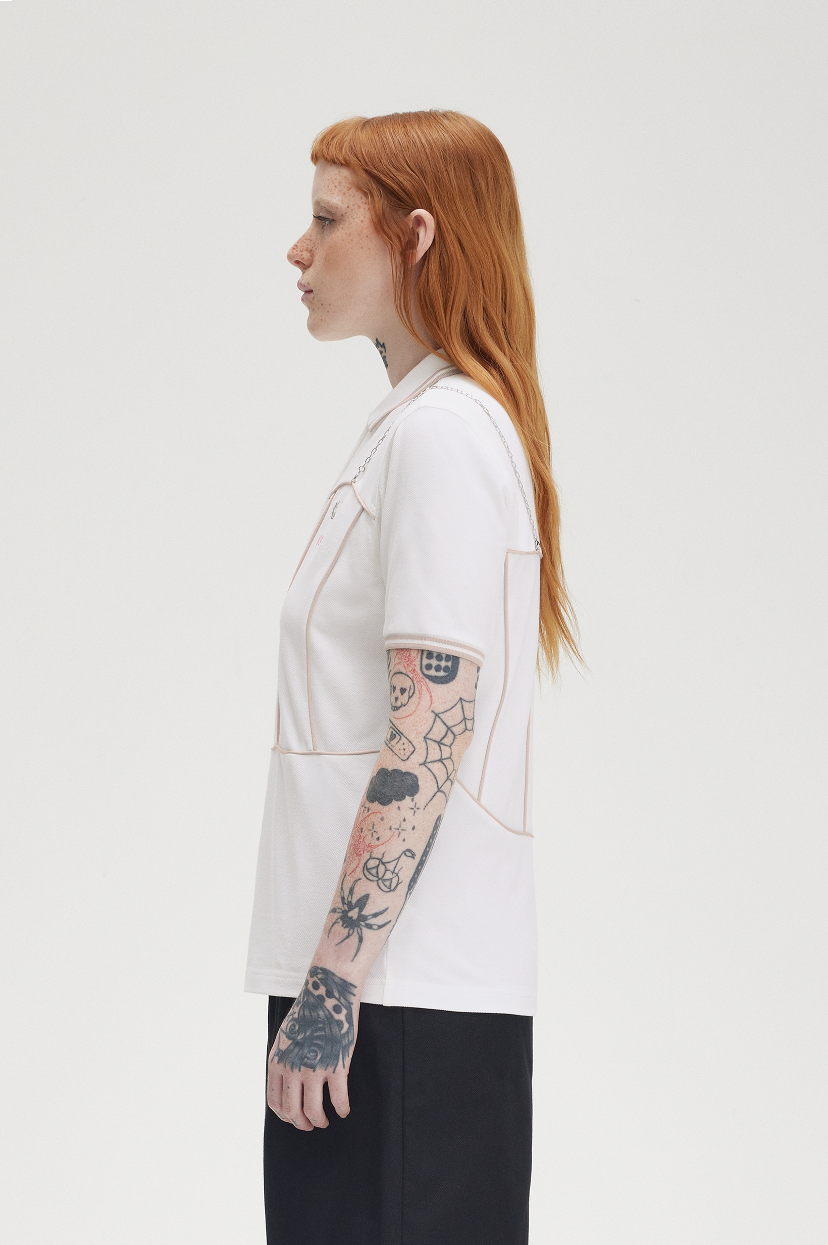 Ray Beams Bustier Fred Perry Shirt(10 129：SNOW WHITE