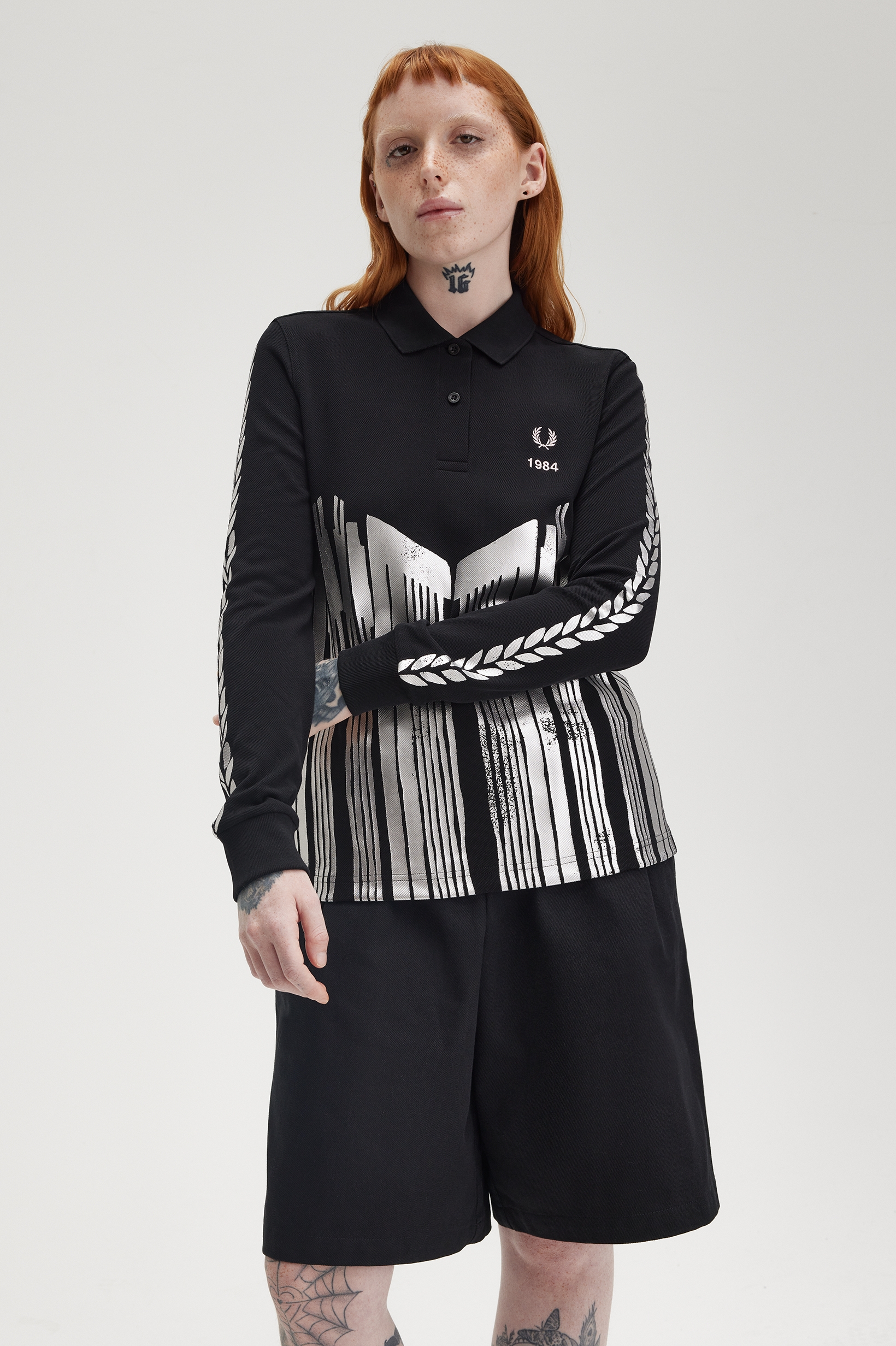 Ray Beams Knit Print Fred Perry Shirt