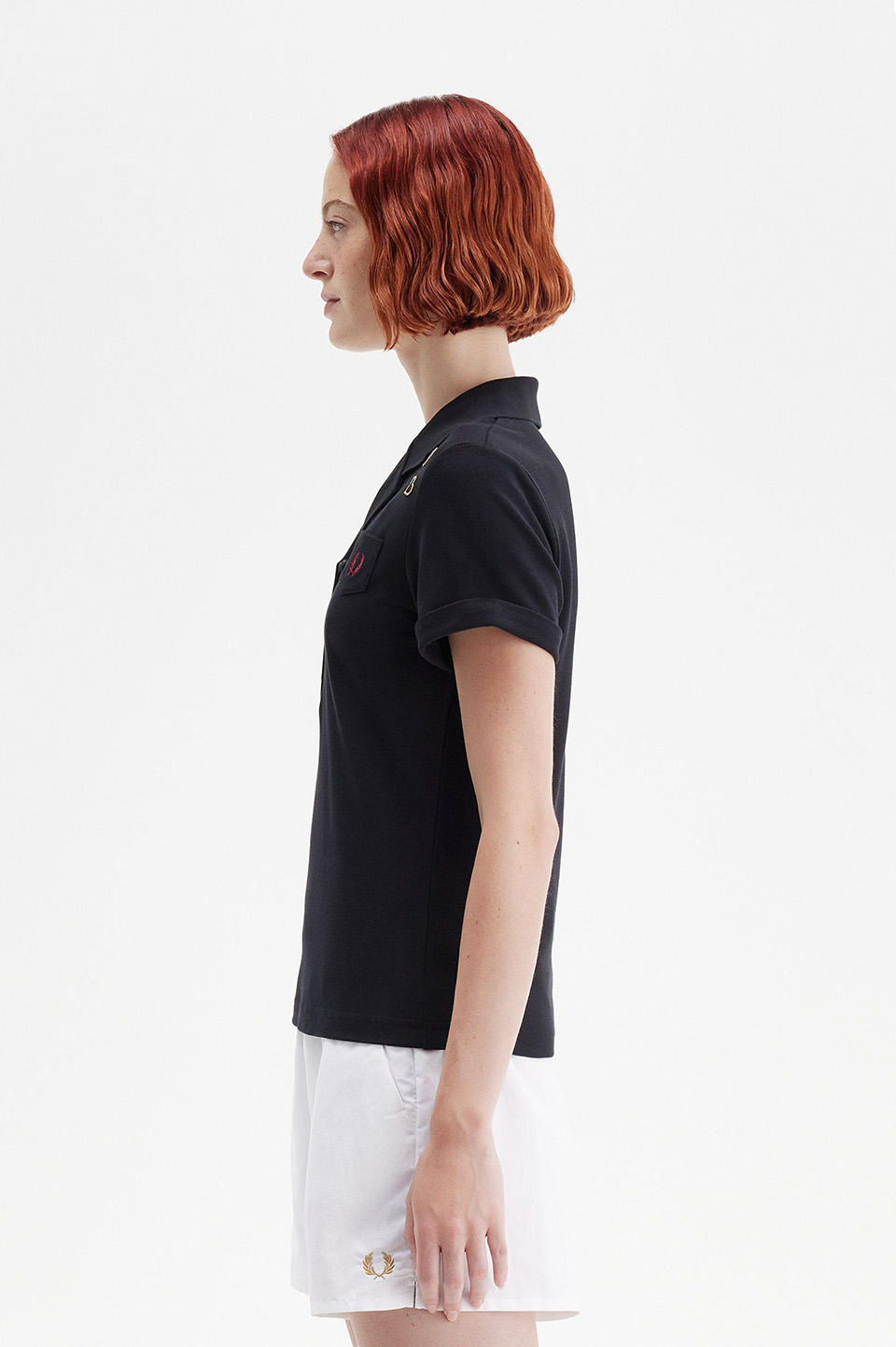 Amy Winehouse Pocket Detail Polo Shirt(10 102:BLACK Amy Winehouse Pocket Detail Polo Shirt(10 102:BLACK