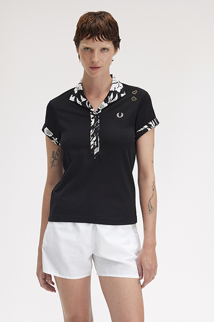 Amy Winehouse Printed Trim Polo Shirt