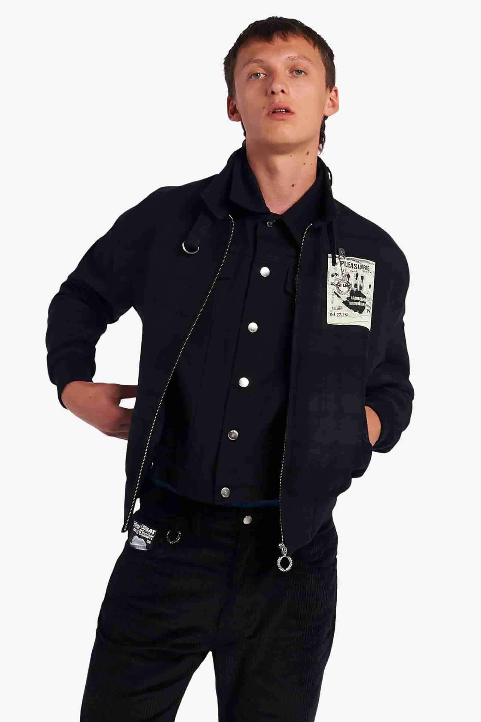 Raf Simons Collar Strap Harrington Jacket(M 102：BLACK): | FRED