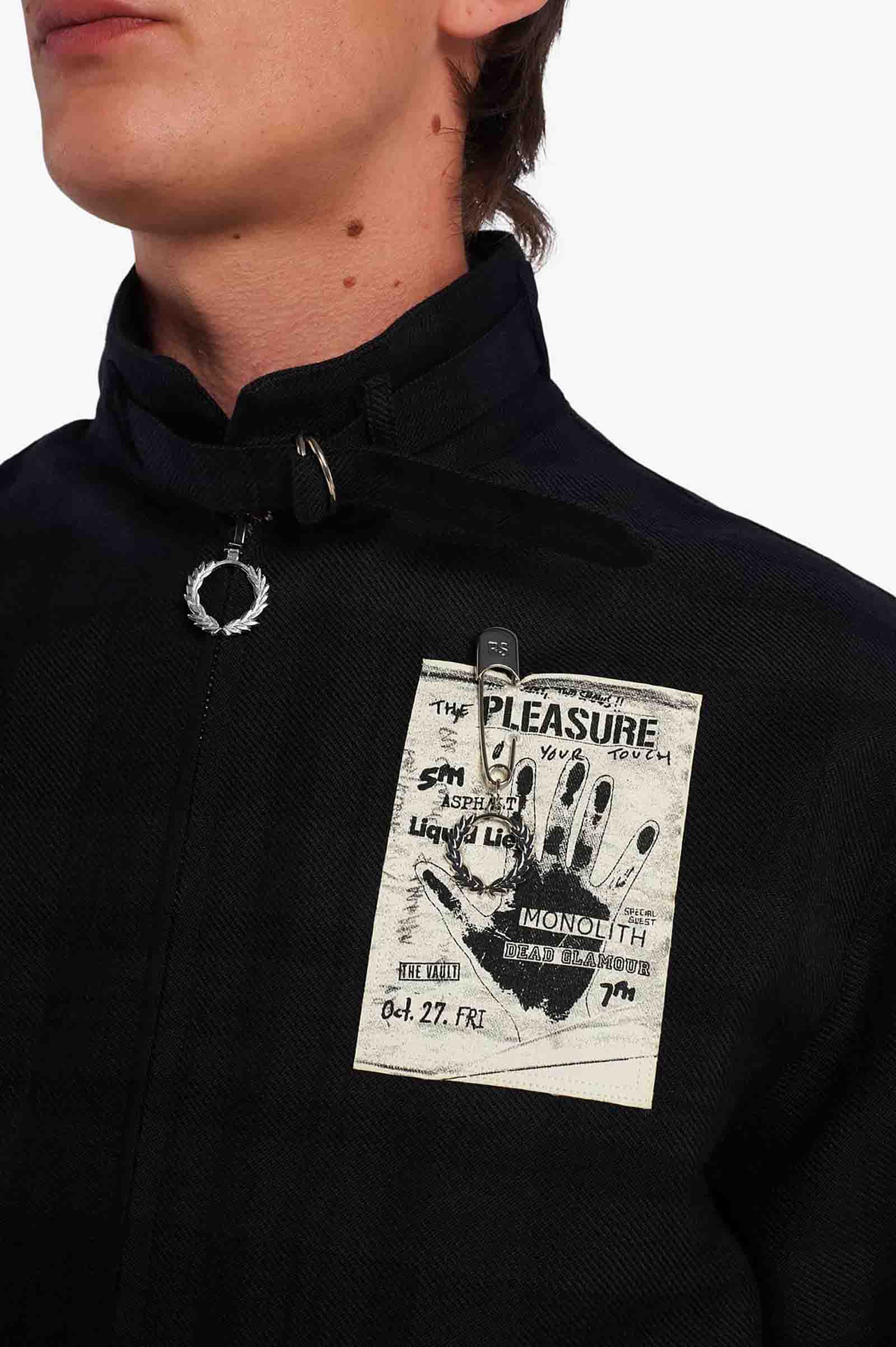 Raf Simons Collar Strap Harrington Jacket(M 102：BLACK): | FRED