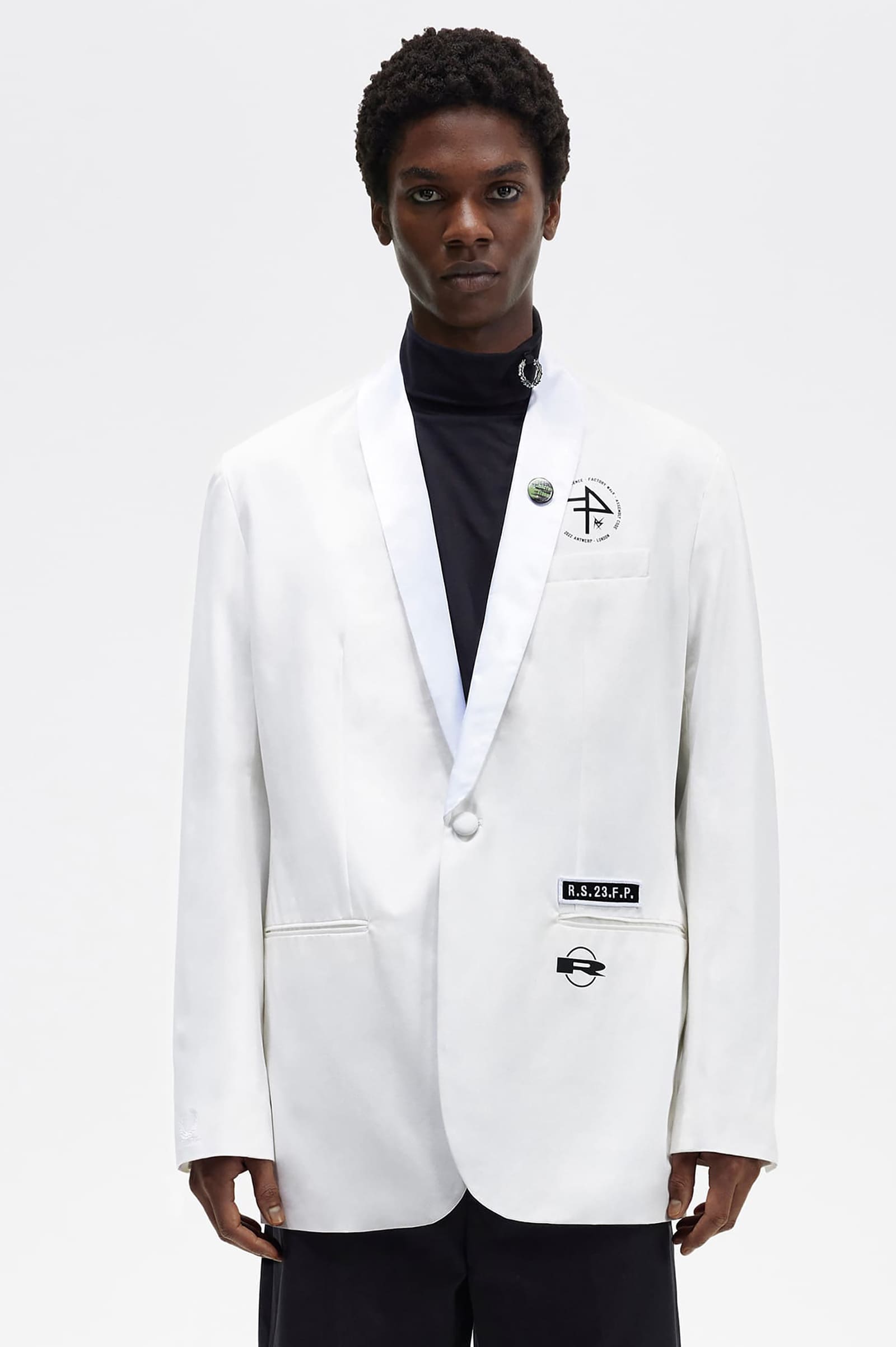 Raf Simons Shawl Collar Blazer(S 100：WHITE): | FRED PERRY JAPAN 