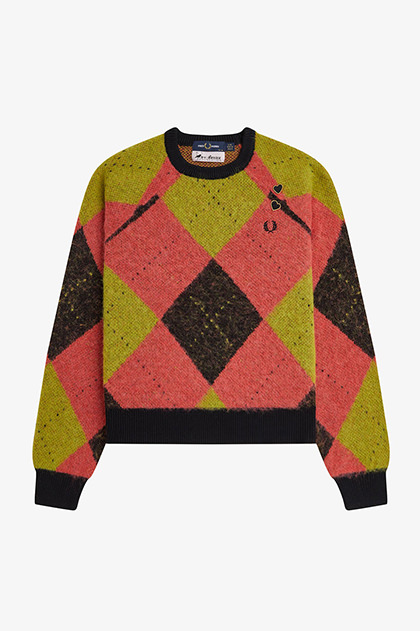 Amy Winehouse Brushed Argyle Knitted Jumper