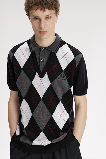 Kris Van Assche Argyle Knitted Shirt
