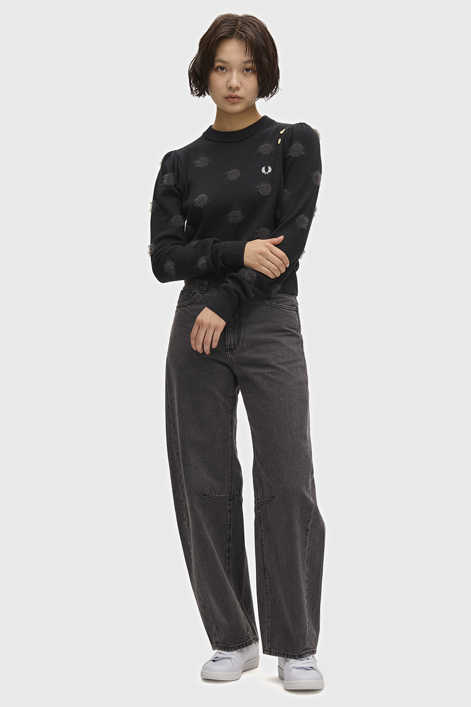 Amy Winehouse Polka Dot Jumper(10 102：BLACK): | FRED PERRY JAPAN