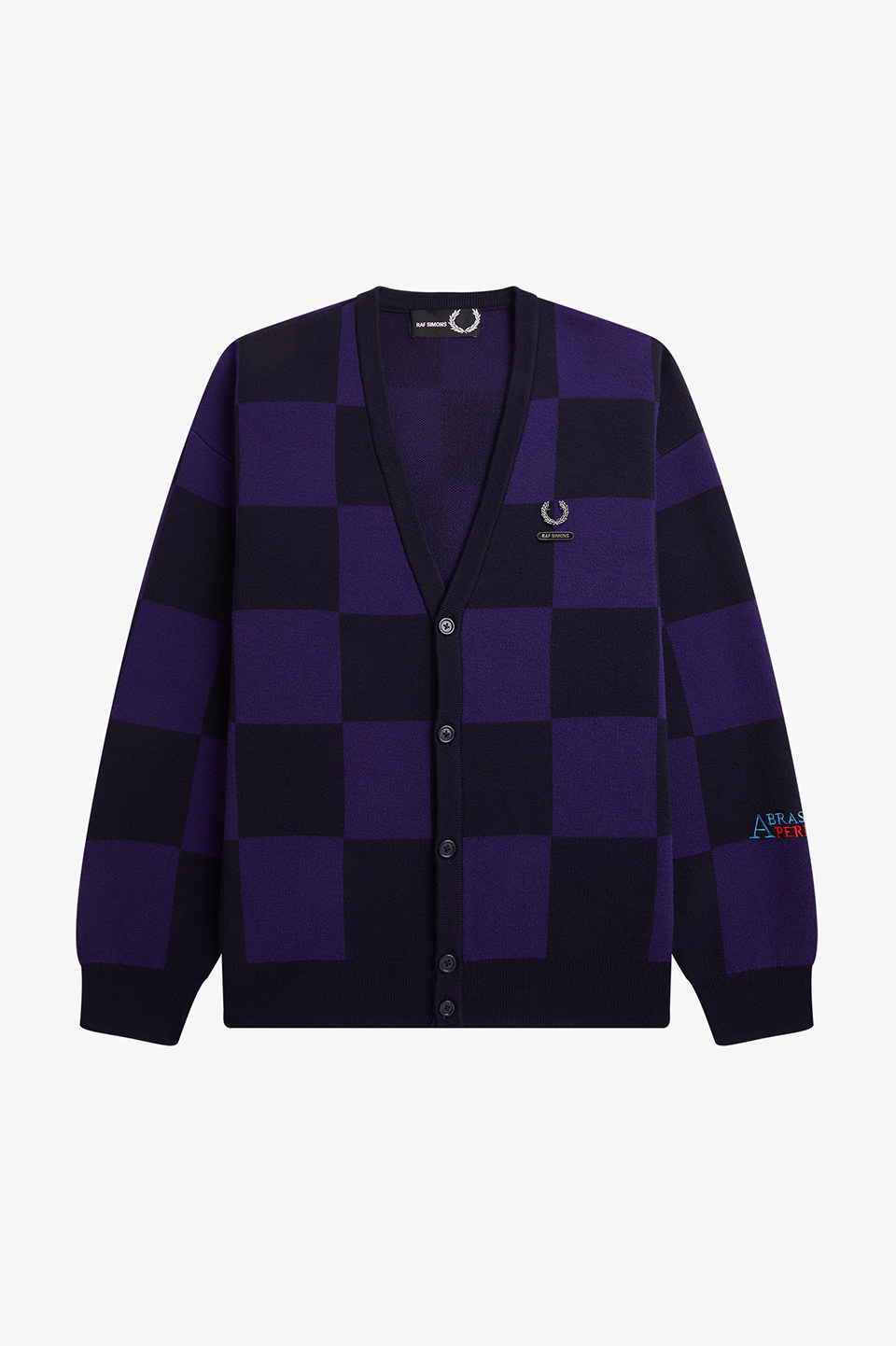 Raf Simons Checkerboard Cardigan(M 608：NAVY): | FRED PERRY JAPAN 
