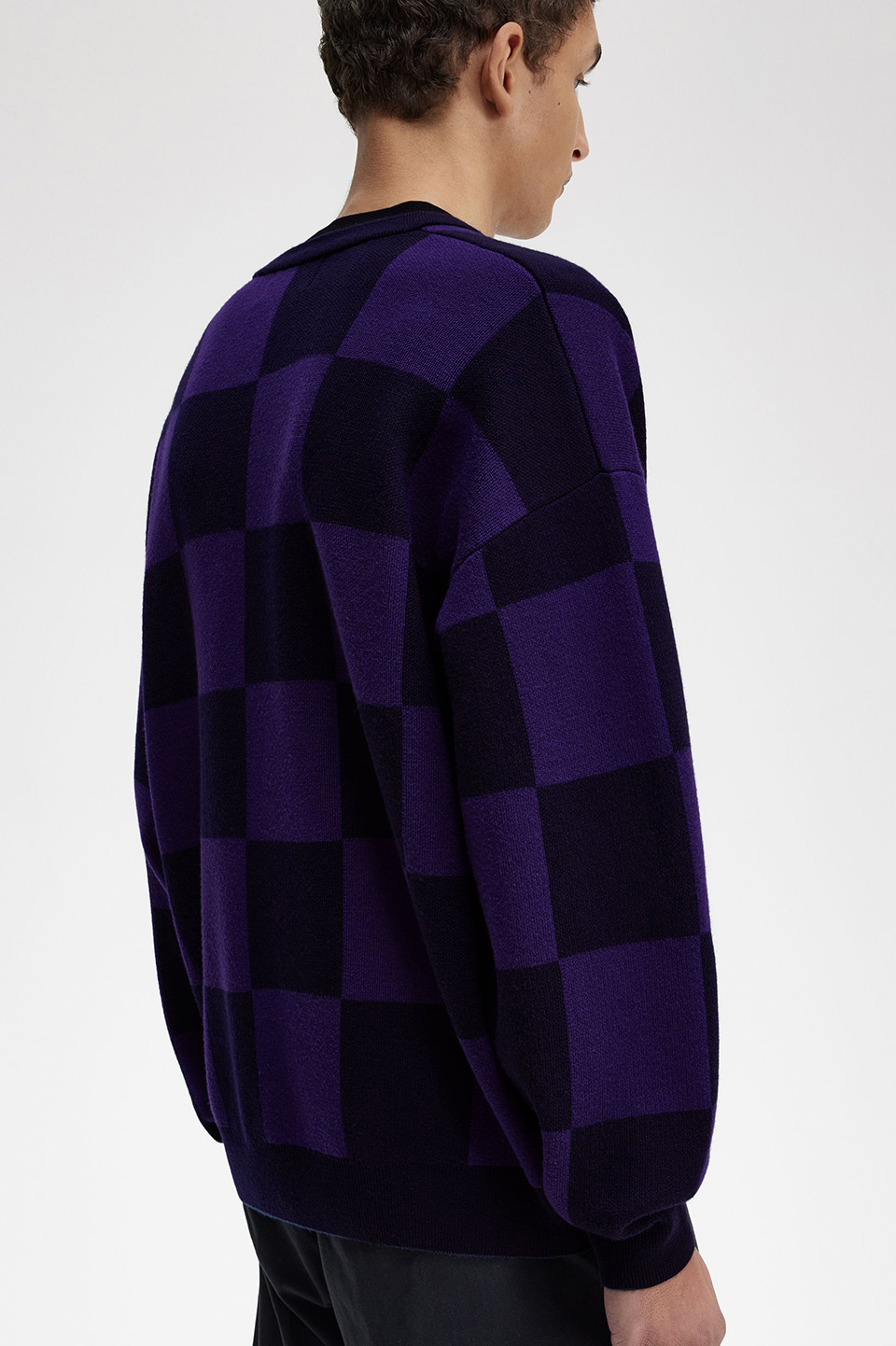 Raf Simons Checkerboard Cardigan(M 608：NAVY): | FRED PERRY JAPAN 