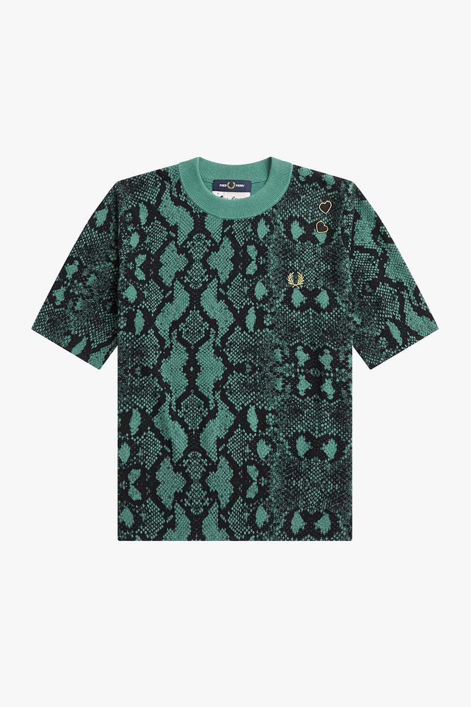 Amy Winehouse Snake Print Jumper(10 R35：DEEP MINT): | FRED PERRY 