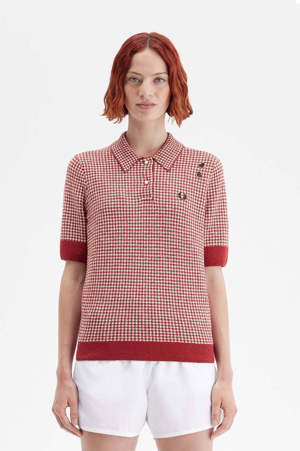 【激安アウトレット!】 Gingham Winehouse Amy Knitted RED M02：BURNT Shirt(8 Polo トップス