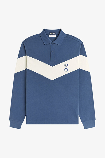 FRED PERRY フレッドペリー ポロシャツ M (ネイビー) FRED PERRY - フレッドペリーメンズポロシャツM紺色ネイビー水色