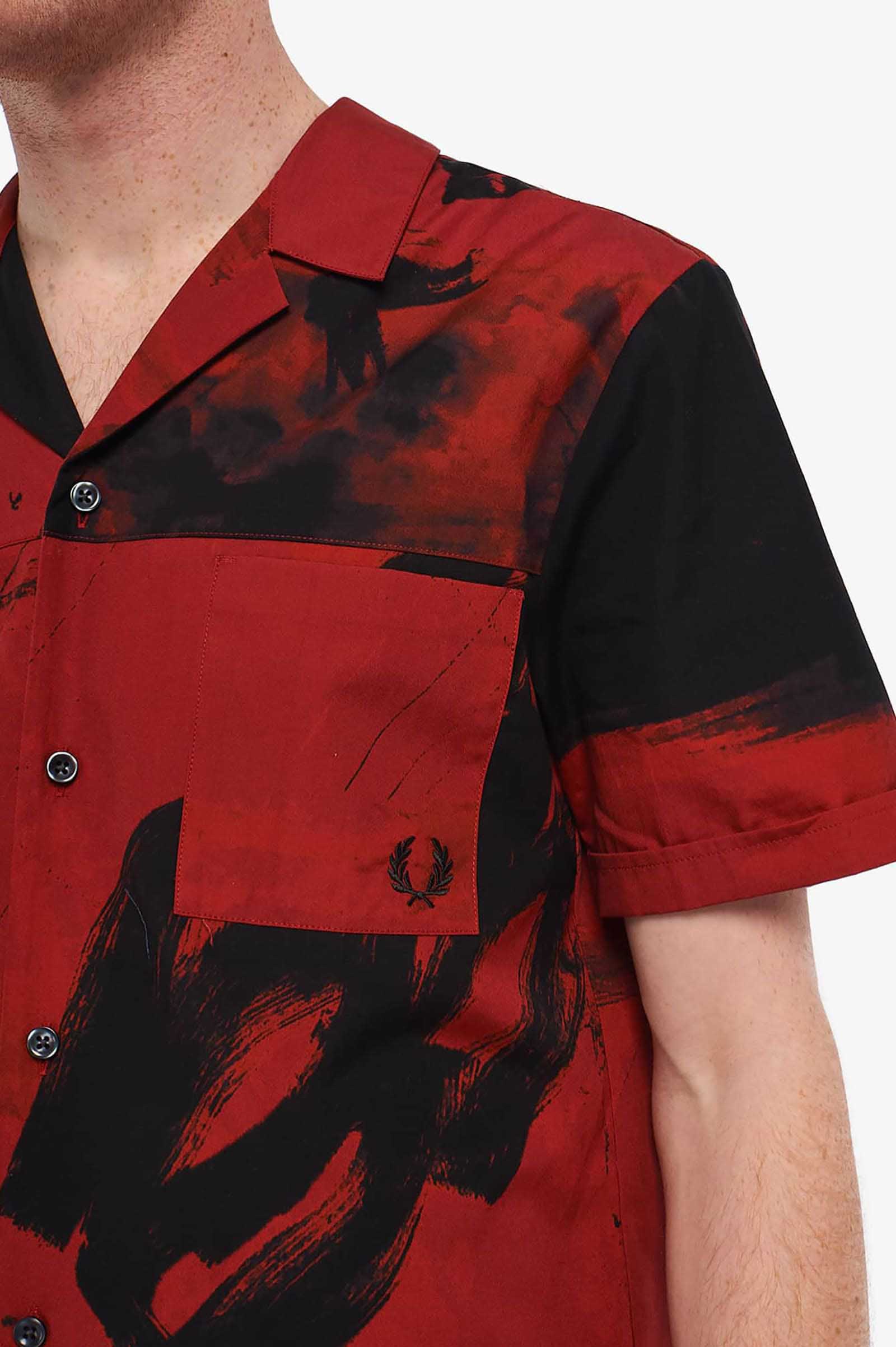 Casely-Hayford Printed Rever Collar Shirt(S K58：UPSDELL RED 