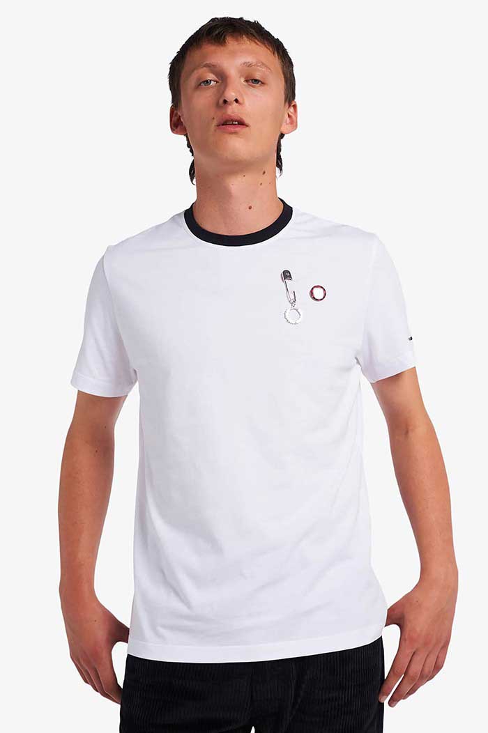 Raf Simons Contrast Rib Slim Fit T-Shirt(XS 100：WHITE): | FRED 
