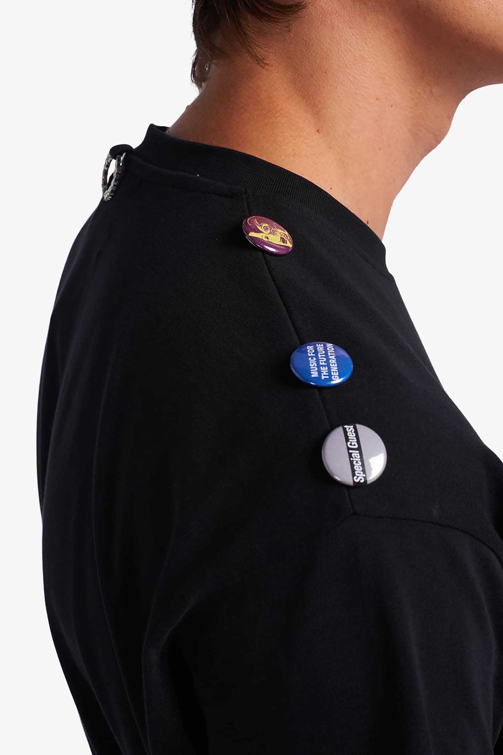 Raf Simons Oversized Shoulder Detail T-Shirt(S 102：BLACK): | FRED
