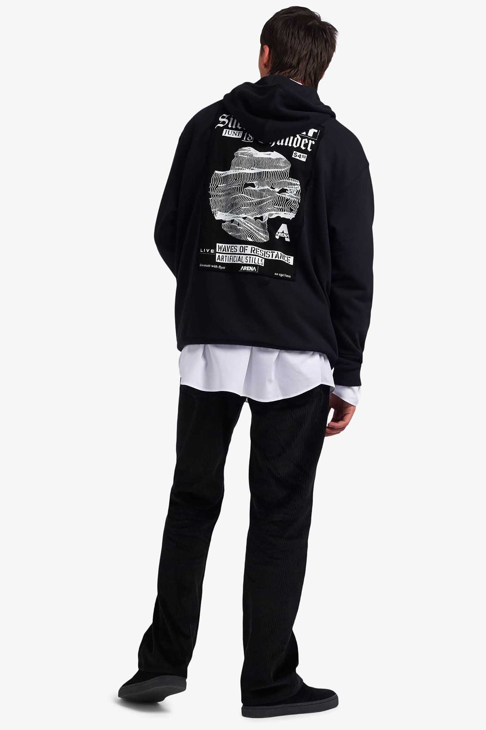 Raf Simons Destroyed Hooded Sweatshirt(S 102：BLACK): | FRED PERRY 