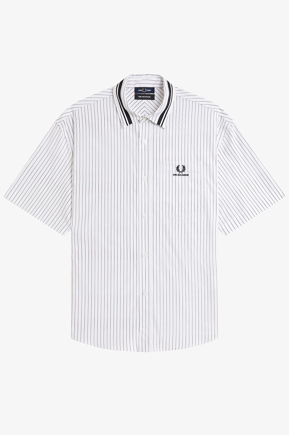 Kris Van Assche Pinstripe Short Sleeve Shirt(S 100：WHITE): | FRED