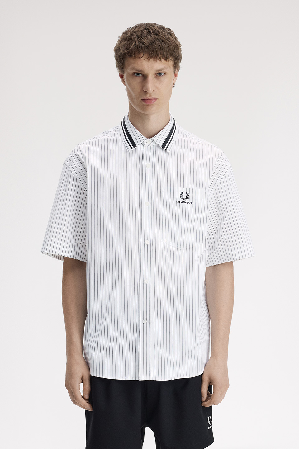 Kris Van Assche Pinstripe Short Sleeve Shirt