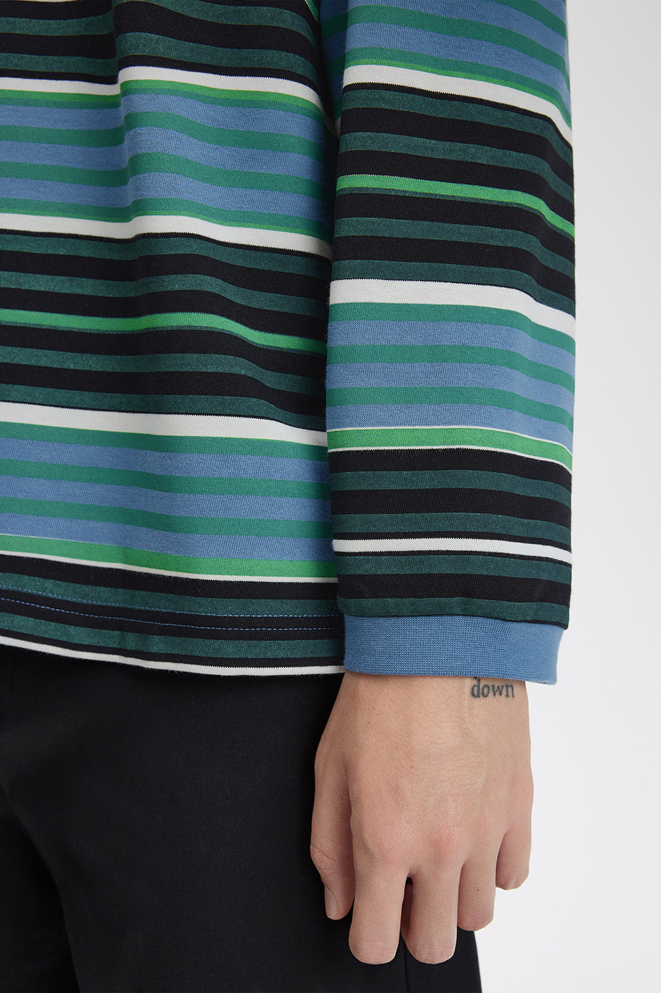 Craig Green Overprint Long Sleeve Polo Shirt 75B:CRAIG LIGHT BLUE S