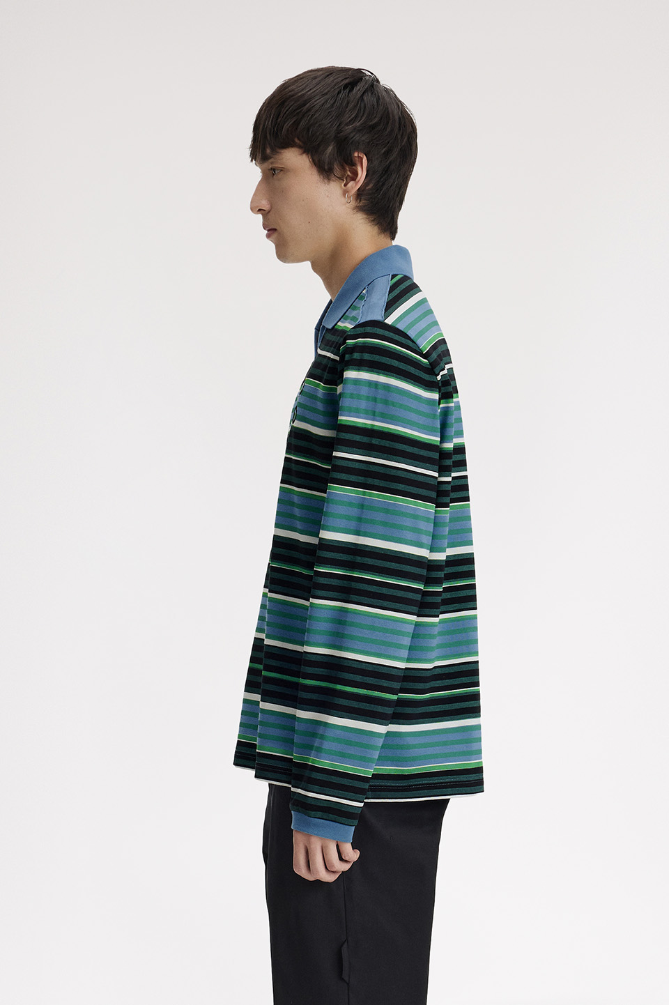 Craig Green Overprint Long Sleeve Polo Shirt 75B:CRAIG LIGHT BLUE S