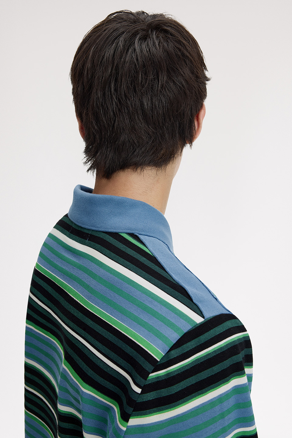 Craig Green Overprint Long Sleeve Polo Shirt 75B:CRAIG LIGHT BLUE S