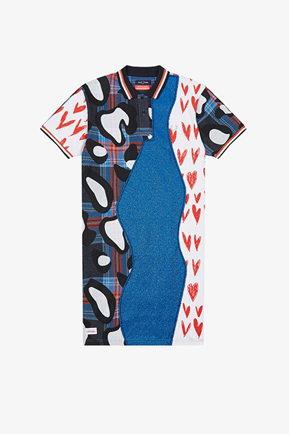 Charles Jeffrey-Longline Patchwork Polo Shirt(L N65：LOVERBOY T