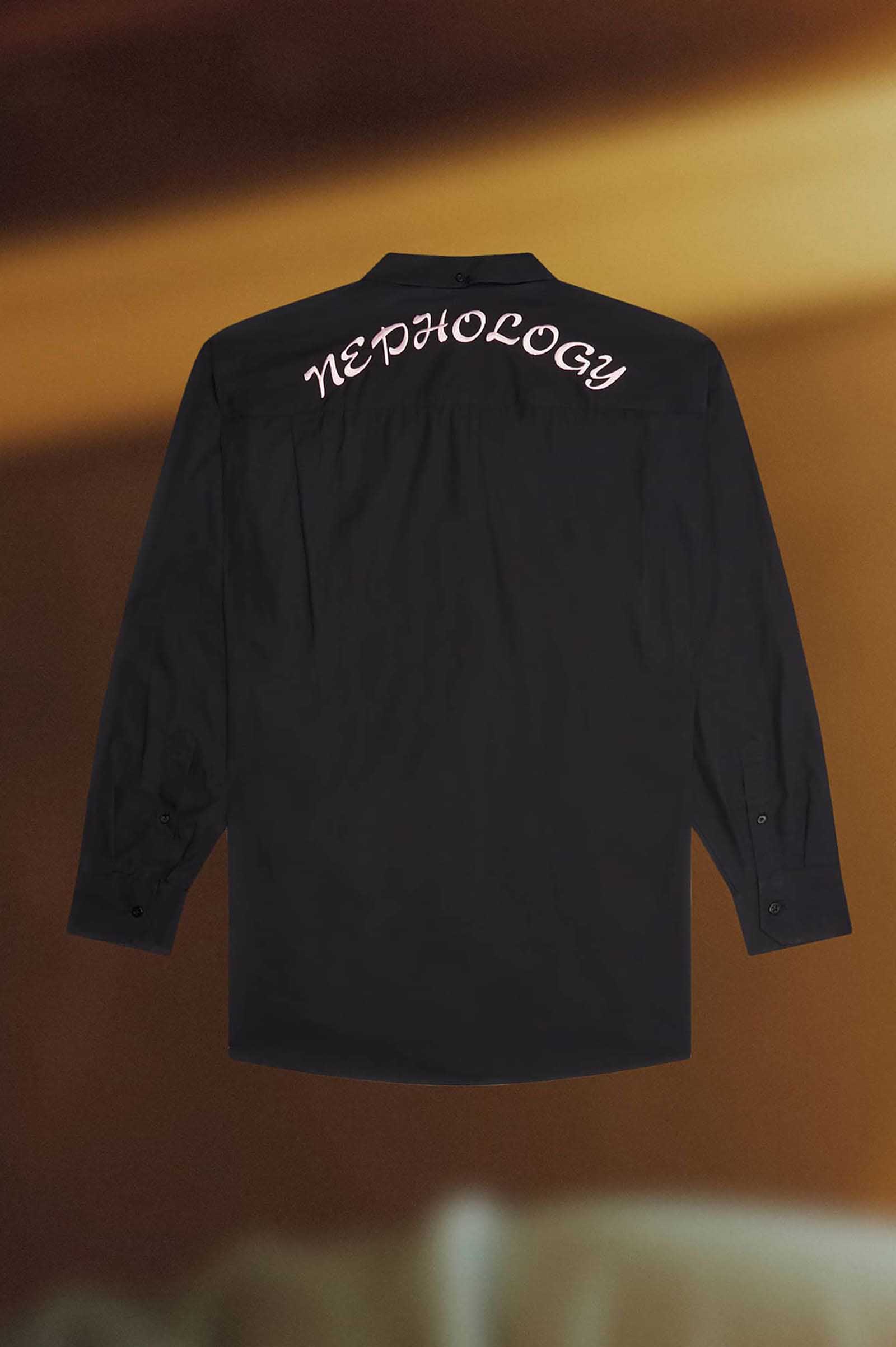 Raf Simons Oversized Embroidered Shirt(S 102：BLACK): | FRED PERRY