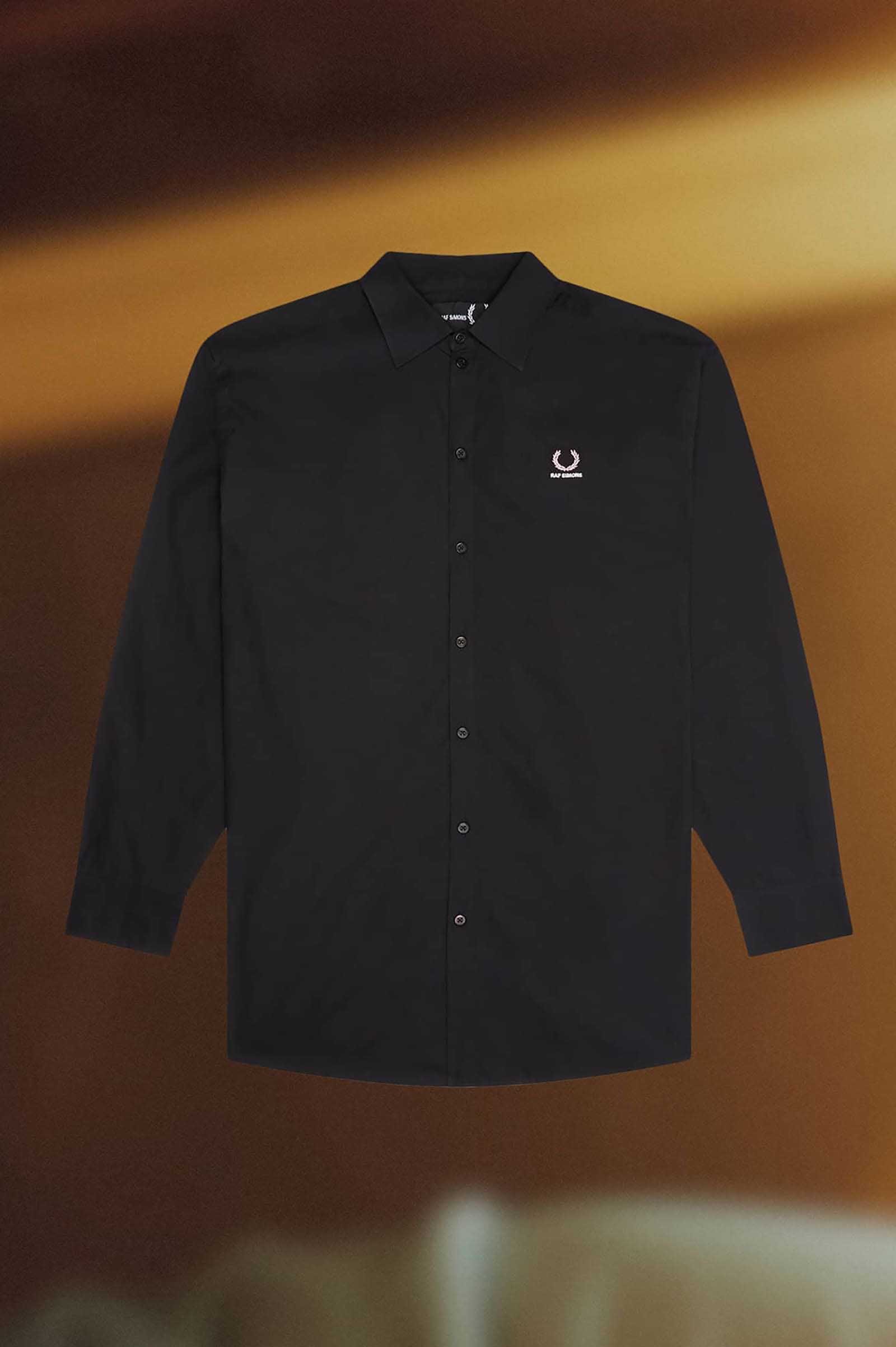 Raf Simons Oversized Embroidered Shirt(S 102：BLACK): | FRED PERRY