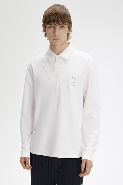 Craig Green Long Sleeve V Overlay Polo Shirt