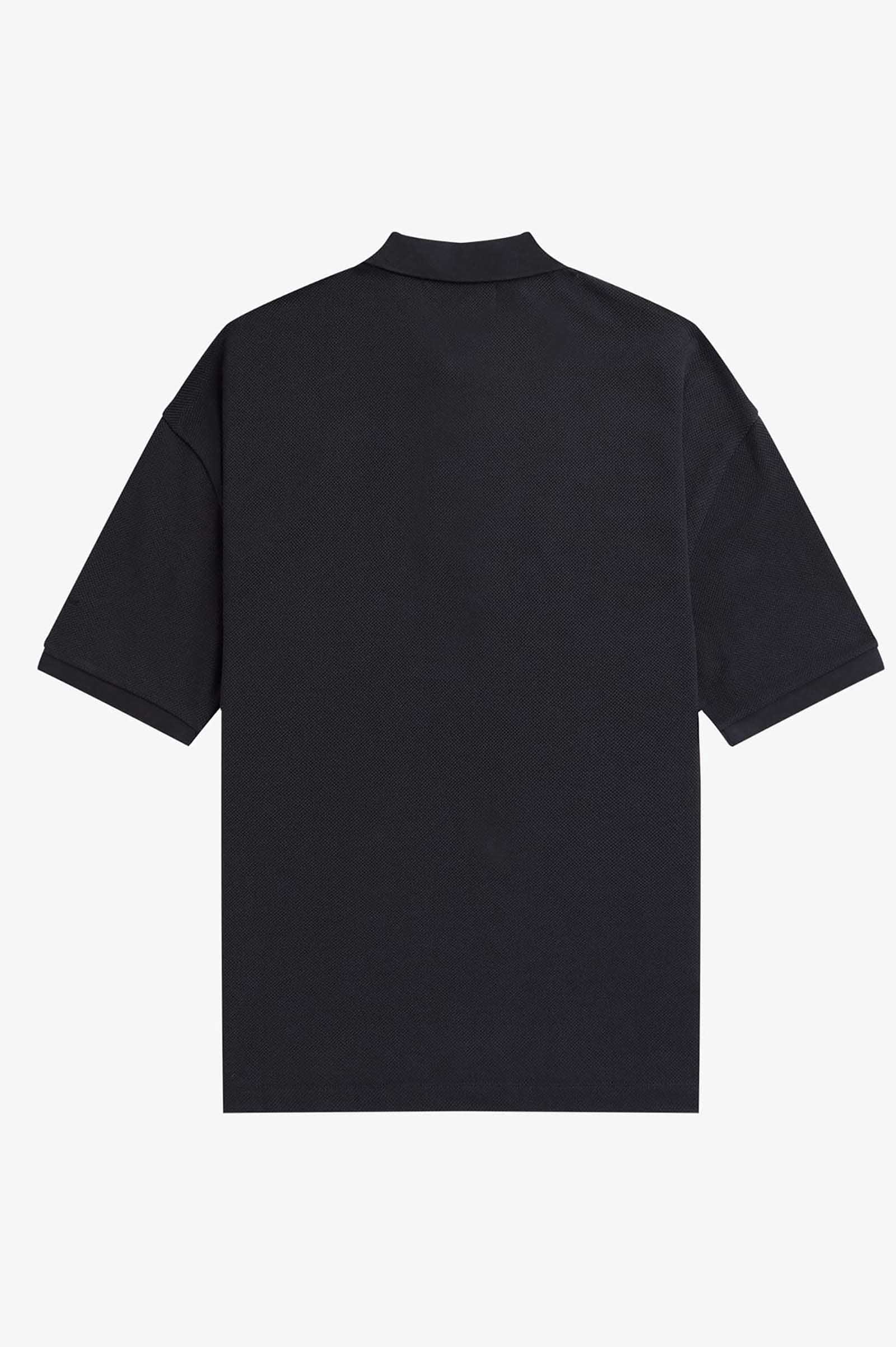 Raf Simons Oversized Printed Polo Shirt(S B64：NAVY BLUE): | FRED