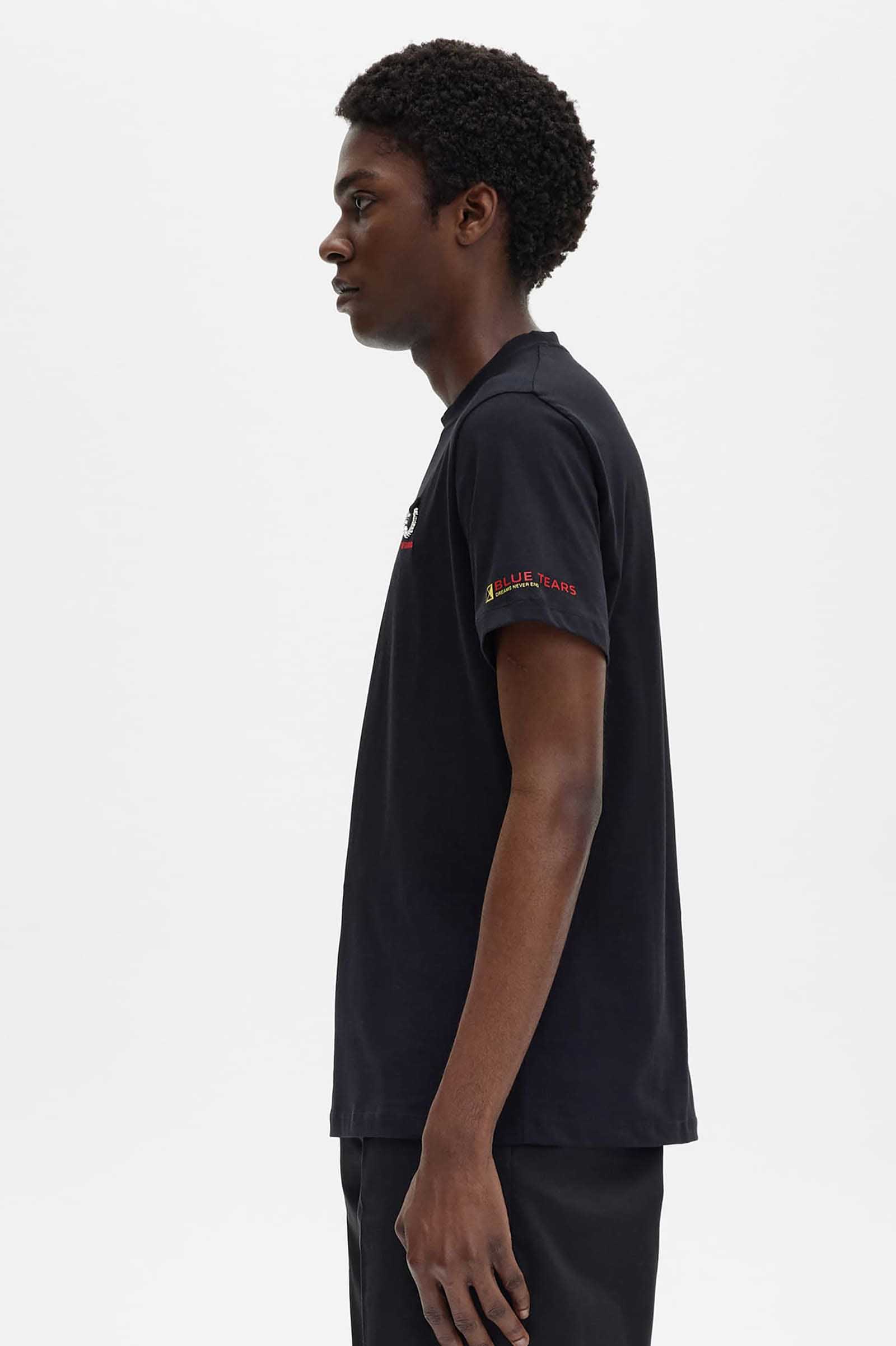 Raf Simons Printed Sleeve T-Shirt(S 102：BLACK): | FRED PERRY