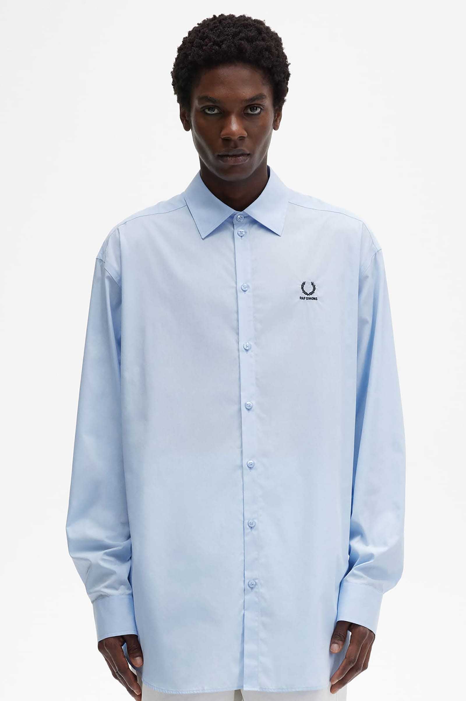 Raf Simons Embroidered Oversized Shirt(S 131：LAPIS): | FRED PERRY
