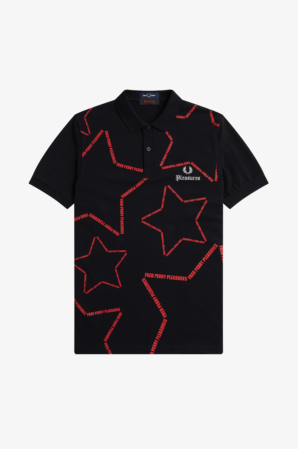 Pleasures Star Print Fred Perry Shirt(S 102：BLACK): | FRED PERRY 